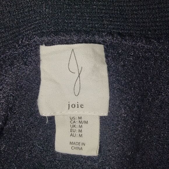 Joie black fuzzy button-up cardigan size Medium - Picture 2 of 6